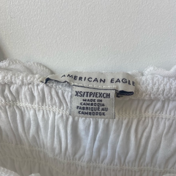 American Eagle cropped smocked white tank - Picture 2 of 5